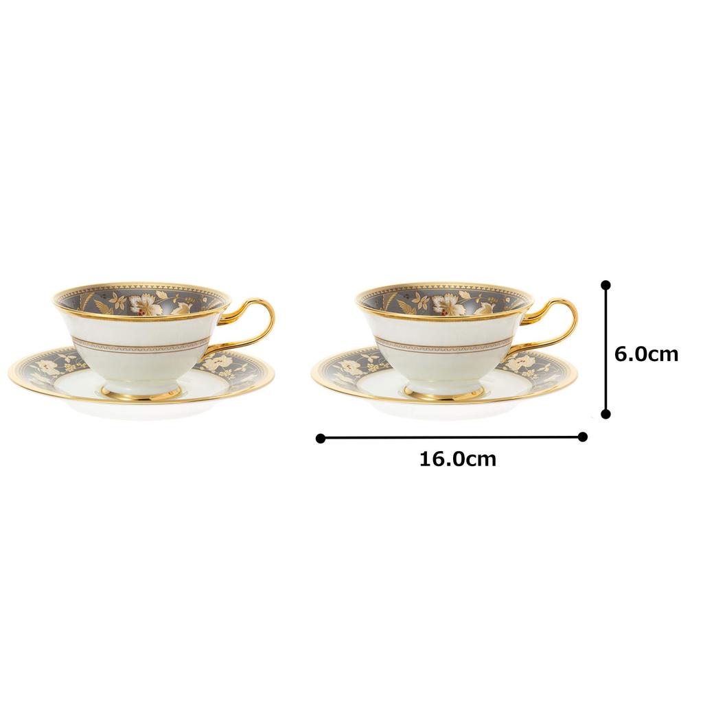 Noritake Sublime Bone China Cup & Saucer Set (Pair) (For Coffee and Tea) 220cc (Y6988/4403)