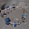Trendy Blue Crystal Beads Bracelets for Women Girls Harajuku Cute Handmade Star Metal Chain Bracelet Best Friend Jewelry Gifts