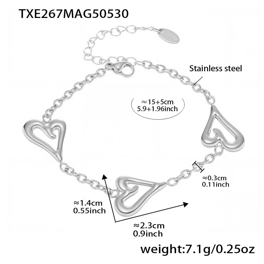 

Двухцветные цепочки-сердечки, ожерелья, браслеты для женщин, с покрытием из 18-каратного золота, не тускнеющие, женские ожерелья из нержавеющей стали, подходящий браслет
