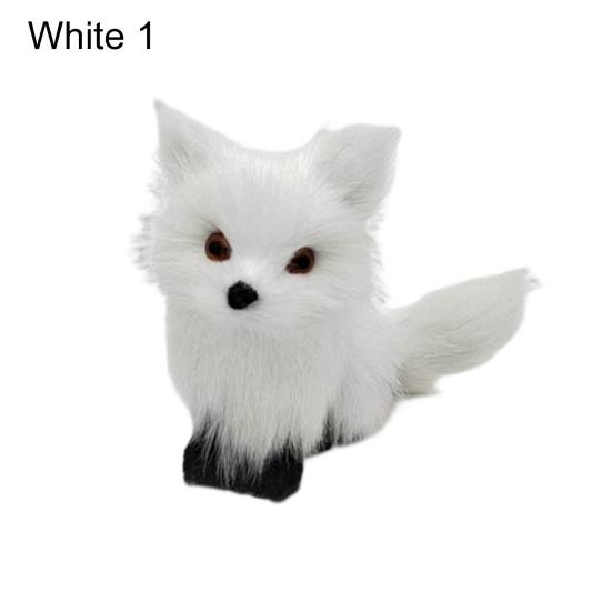 Niedliche Simulation Fuchs Lieblich Realistisch Mini Tierfigur Plüschtier Ornament Kunststoff Kunstfell Fuchs Figuren Tiermodell Ornament Autodekoration