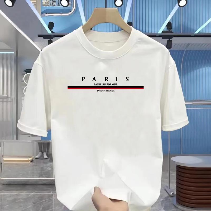 Summer Men's Fashion T-shirt Top Luxury Brand Letter Print T-shirt Short Sleeve T-shirt Women's Fashion Crew-neck Top
