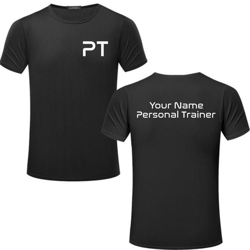 Personalised Your Name Pt Personal Trainer T Shirt Gym Wear Workout Fitness Top
