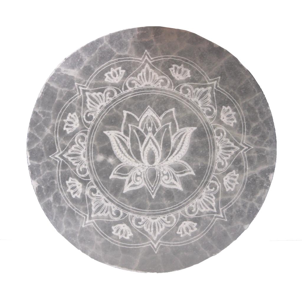 Selenite Charging Plate Lotus Mandala 10 Cm