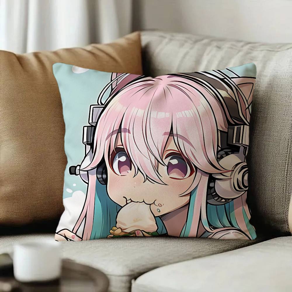 Beautiful Super S-Sonico Personalized Pillow Dust Cover Bedroom Kids Party Decoration Pillowcase Birthday Children Gift