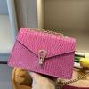Crocodile Patterned Chain Women's Bag, Trendy Korean Version, Single Shoulder Crossbody Women's Bag, Small Square Bag