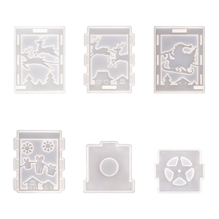 

Reindeer and Cottage Silicone Mold Set Silicone Texture for Christmas Crafts Food Grade Texture Flexible Decoration Tool 1