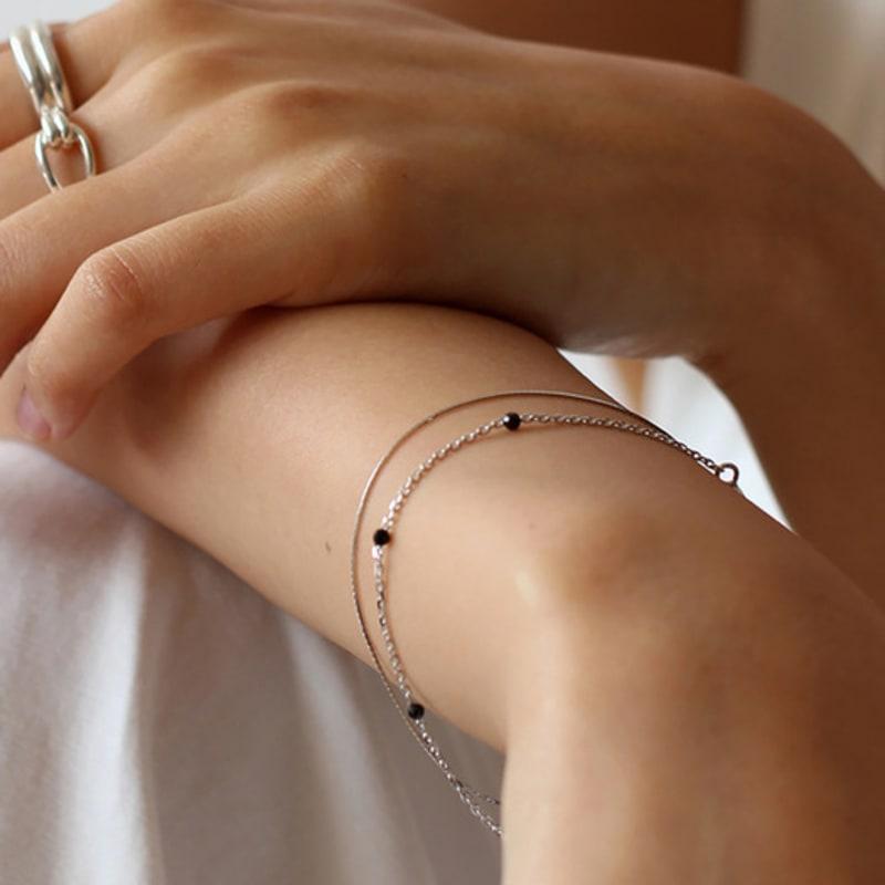 

NORMALLEE [White gold] Spinel Dot Bracelet 14K Gold Plated