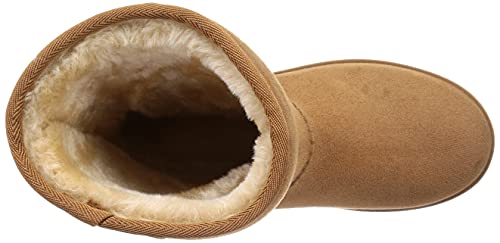 Okamoto Waterproof Mouton Rain Boots In Camel