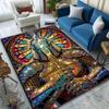 1PC Stained glass knight sword Print Carpet Rug for Living Room Bedroom Sofa Doormat Home Decor Non-slip Floor Mat