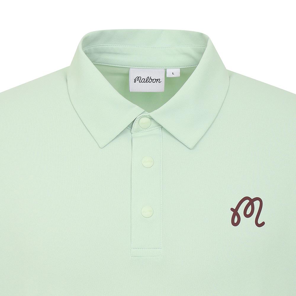 MALBON GOLF Color-Blocked Raglan Polo Shirt Light Mint (Man)