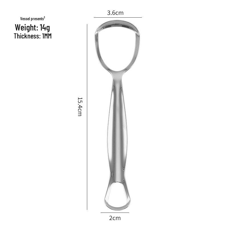 In-stock Stainless Steel Double-Headed Tongue Scraper for Oral Cleaning and Bad Breath Removal
