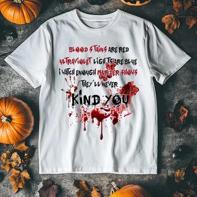 Spruch Killer Horror Character Halloween Blut Blood Kareval Damen Oversize Shirt