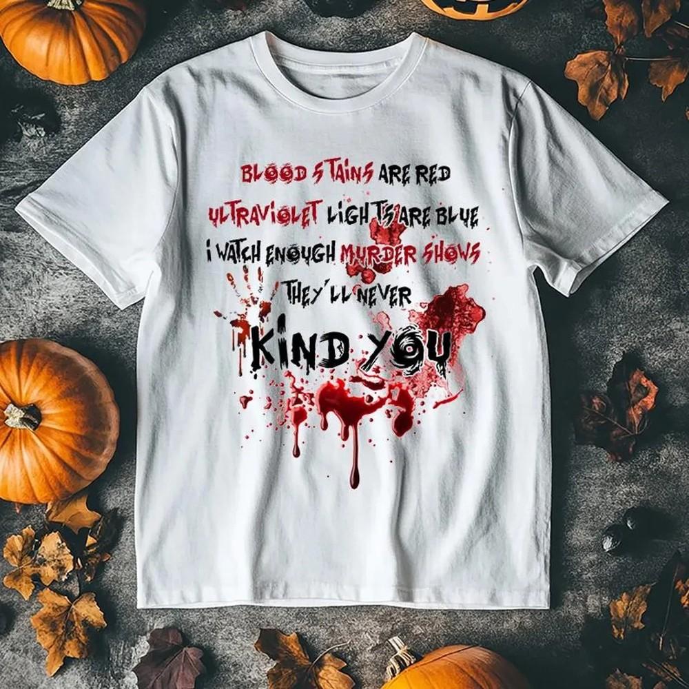 

Saying Killer Horror Character Halloween Blood Blood Kareval Womens Oversized Shirt 4XL