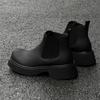 Mid top Chelsea boots men's big toe derby shoes trendy men's casual shoes thick soled high rise short boots