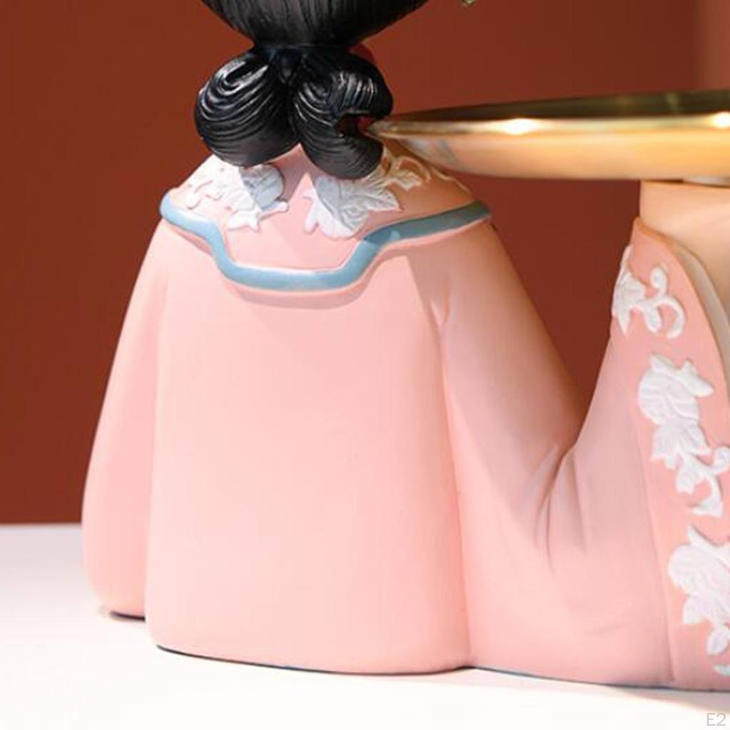 Chinese Girl Figurine Cookie Storage Tray Modern Ornament