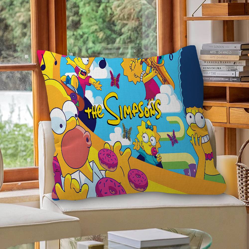 

Cartoon The S-Simpsons Cushion Cover Car Throw Pillow Case For Sofa Car Christmas Gift 40x40cm 45x45cm 12x12Inch