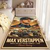 Sports Area Rug, Max Verstappen Red Bull Retro Vintage Poster Cap Classic Racing Track Print, Garage Decor, Non-Slip Mat