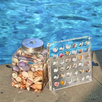Boîte d'exposition magnétique en acrylique transparent pour coquillages Grilles multiples Grande capacité Transparent Organisateur pour petits objets d'artisanat Boîte de rangement pour bijoux et coquillages