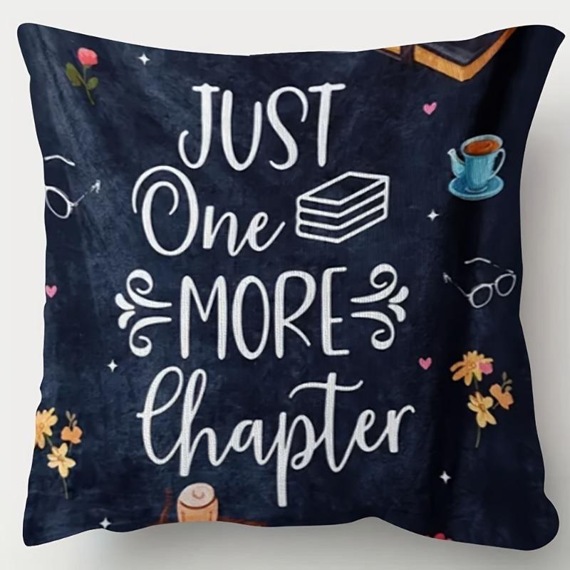 1pc Pillowcase, Comfortable Reading Pillow Cover, Modern Design, Soft and Smooth Polyester Short Plush Fabric, Single-Sided Printed Pattern, 45cm*45cm