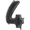 Foil Balloon Number 4 Black, 66 Cm Grabo