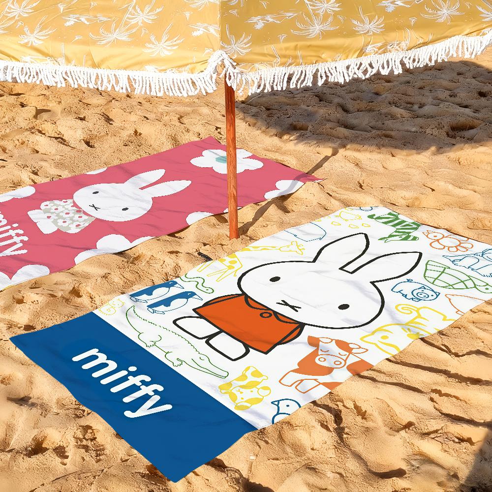 Cartoon M-miffy Towel Quick Drying Beach Towels Are Suitable For Swimming Pools Camping Yoga And The Gym