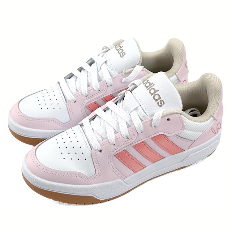 Adidas Neo Entrap Summer Sweetheart, Pink Cute New Slip Resistant Low top Skateboard Shoes Unisex White Gold FY5296(Team1042-)