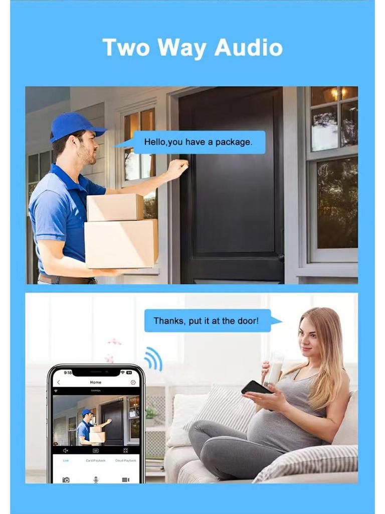 מצלמת פנורמה חכמה אלחוטית HD פנימית Icsee