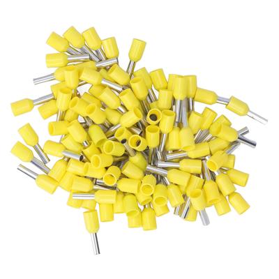 100Pcs E2508 Needle Tube End Cold Press Copper Wire Crimp Connector Electrical Connecting Terminal