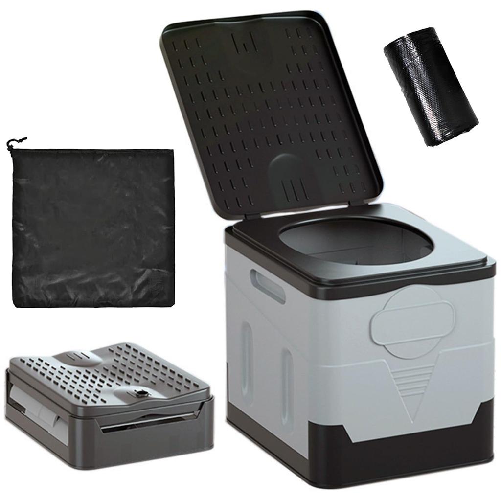 BTtime Portable Emergency for Emergency Disaster Includes Storage Bag and 12 Disposal Bags Toilet, Portable, Temporary, Toilet, Foldable, Use,