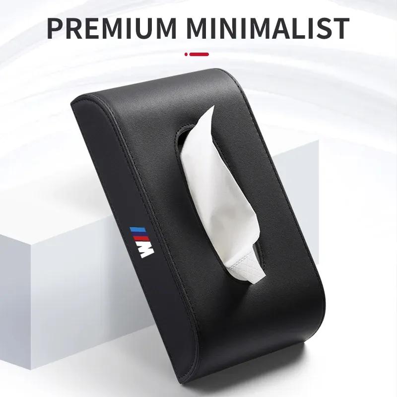 Car Seat Back Armrest Rectangular Pumping Paper Box For BMW M E46 E90 E60 F10 F30 E39 E36 F20 E87 G30 E92 E91 Interior Accessory