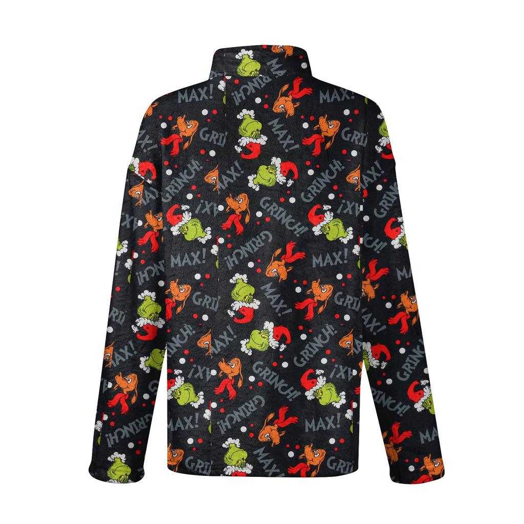 Women's Stand Collar Pullover Long Sleeve Top Christmas Print Sports Top