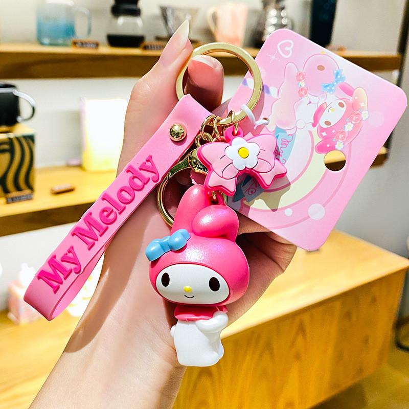 Adorable Hello Kitty Melody Cartoon Pvc Keychain Perfect For Gift Giving