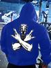 1Rock And Roll Hoodie for Men, Guitar Headstock & Metal Horns Hand Gesture Back Print Pullover Sweatshirt