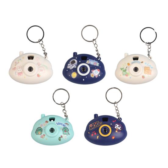 Mini Cartoon Camera Keychain with Slide Projector Light Kids Toy Pendant for Bags Backpacks Fun Gift & Grab Machine Prize for Boys Girls