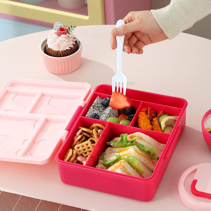 Children’s Building Blocks Bento Lunch Box — Portable, Sealed, with Movable Compartments for Fresh Fruit and Snacks