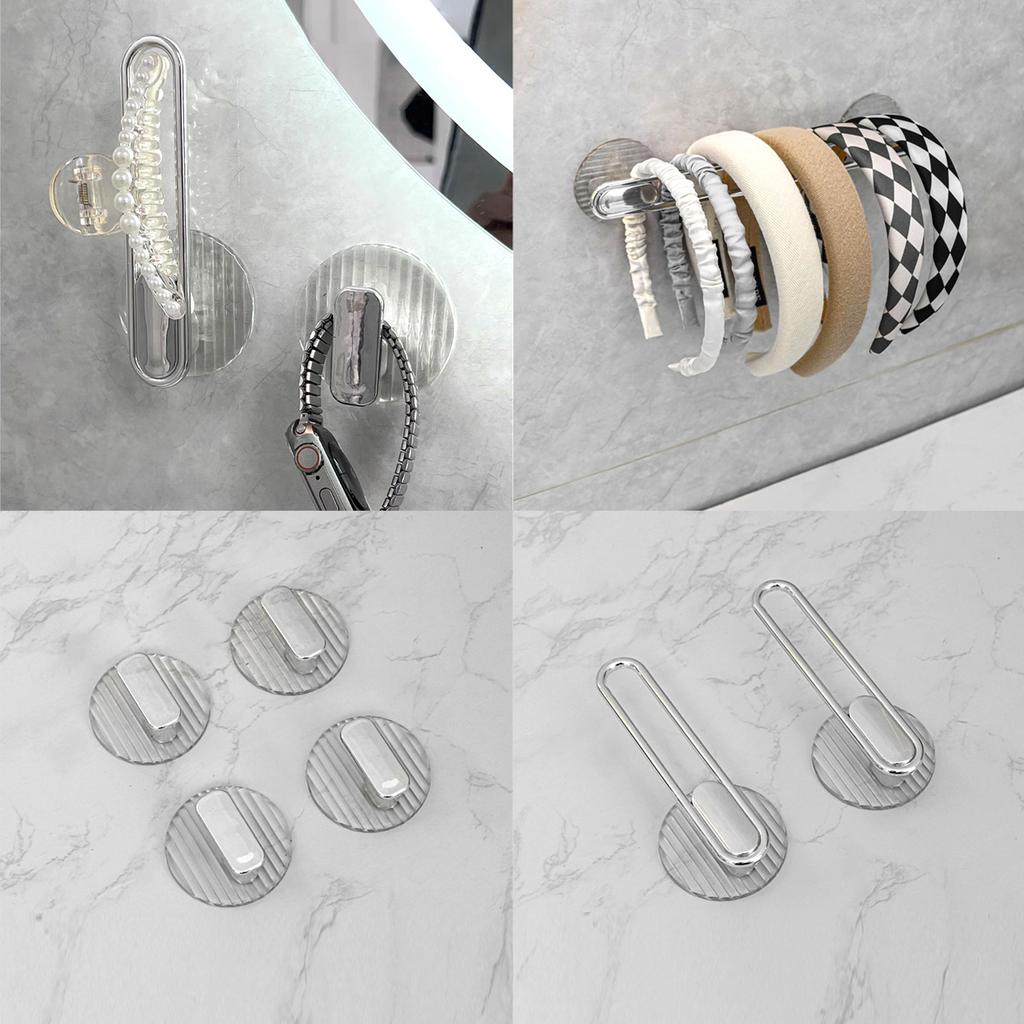 Pack of 6 Hair Scrunchies Organizer Non Drilling Elegant Headband Storage Stand Chain Jewelry Holder Acrylic Material