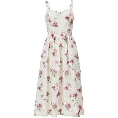 Vestido A-Line com Alça Larga e Estampa Floral Primavera 2025
