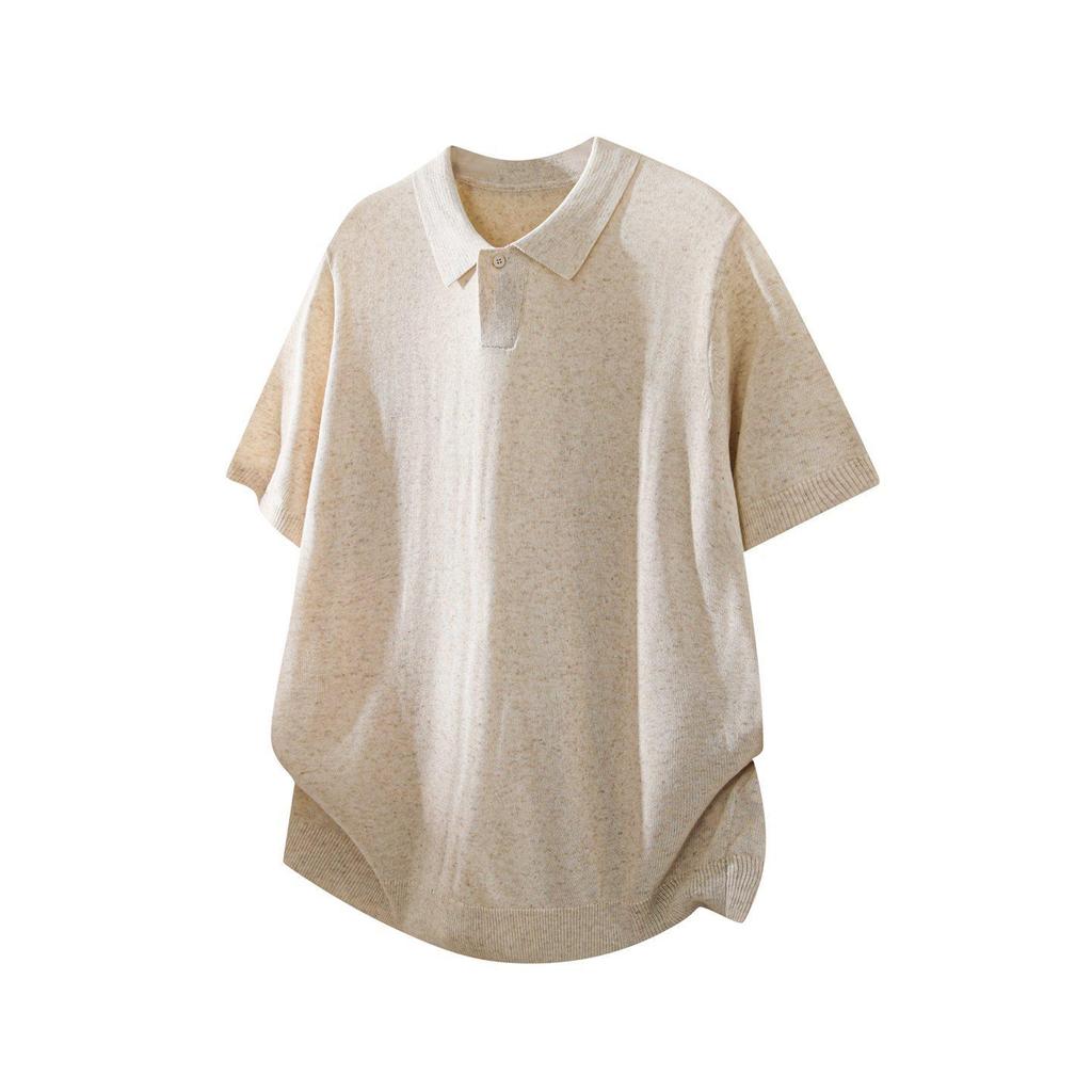 2026 Japanese Style Men's Knit Short Sleeve Summer Top - Loose Fit, Trendy and Versatile.