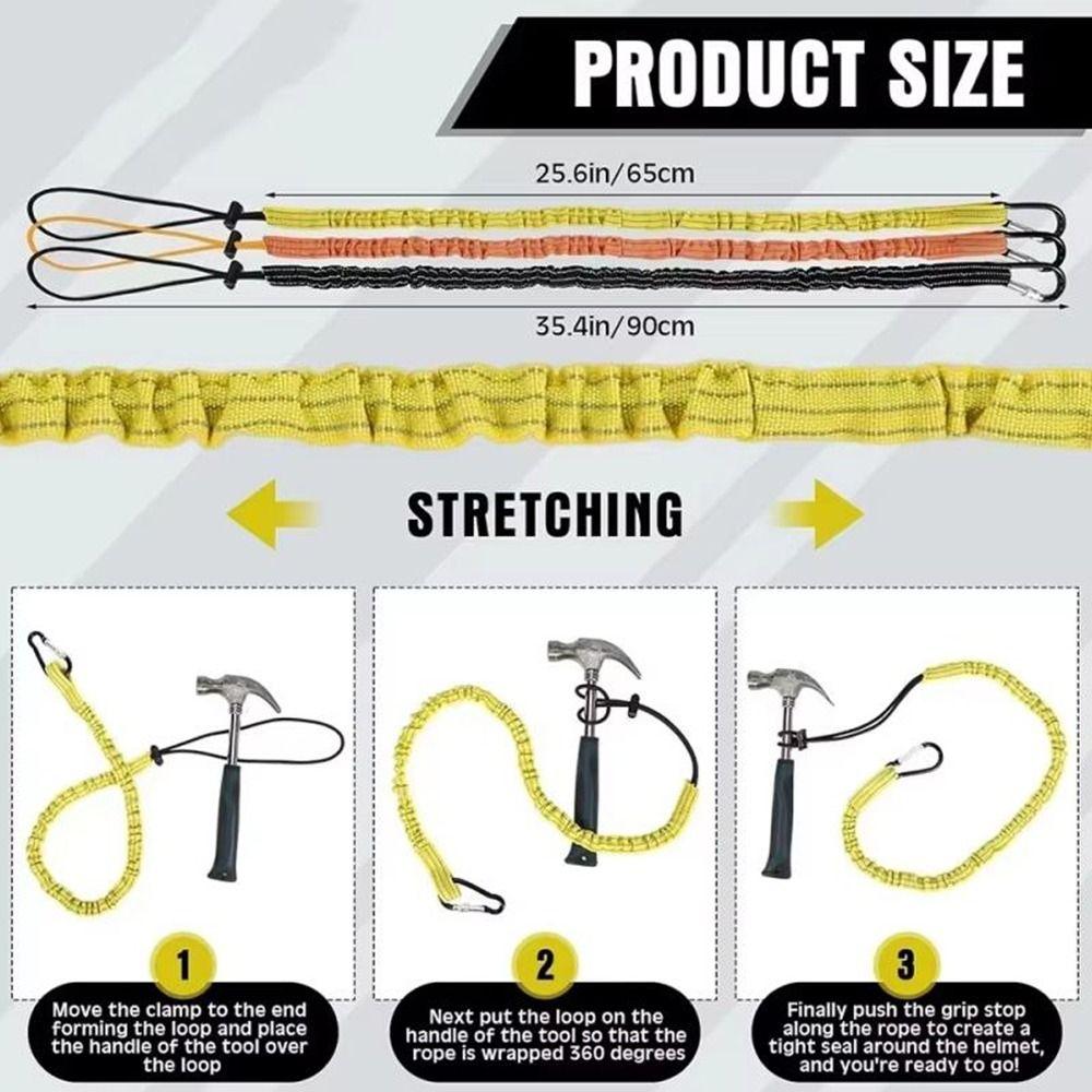 With Carabiner Hook Safety Bungee Tether Lanyard 5 Colors Aerial Work Tool Climbing Accessories