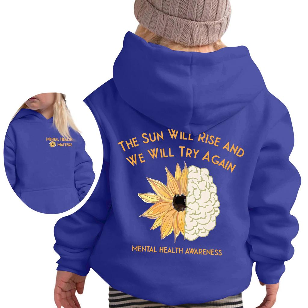 Children's Pullover Sweatshirt Long Sleeve Casual Hoodie Comfortable Loose Lightweight Pullover
