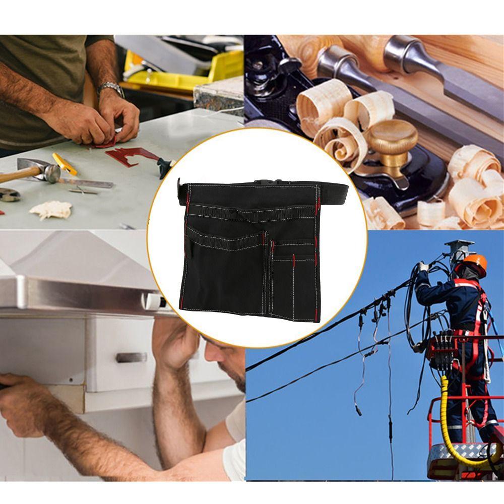 Adjustable Belt Tool Belt Bag 5-Pocket Storage Bag Durable Canvas Organizer Carpenter Work