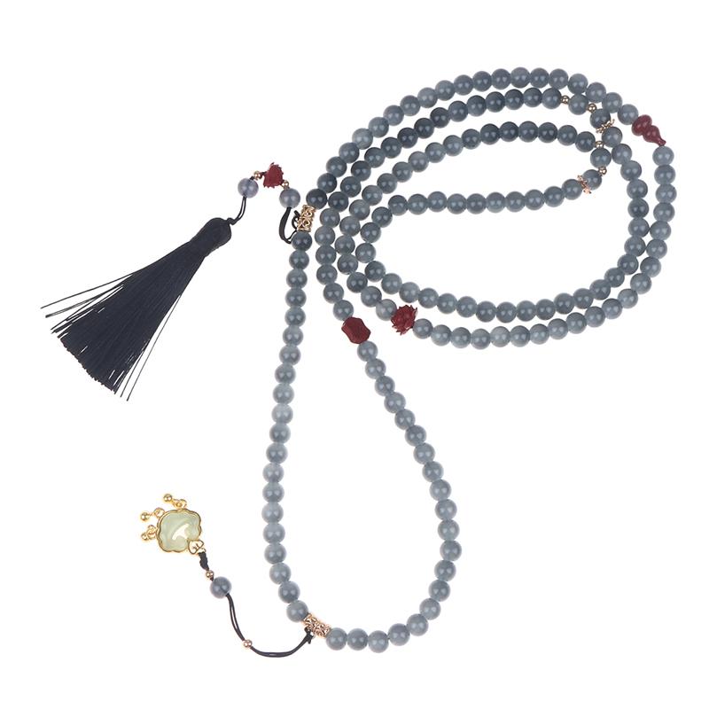 Fresh Ancient-Style Peace Buckle Necklace,New Tassel Beaded Long Crossbody Chain,Retro Jewelry For Women, Daily Accessory