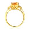 Yellow Crystal Butterfly Dance Diamond Ring - 18K Gold-Plated European & American Style