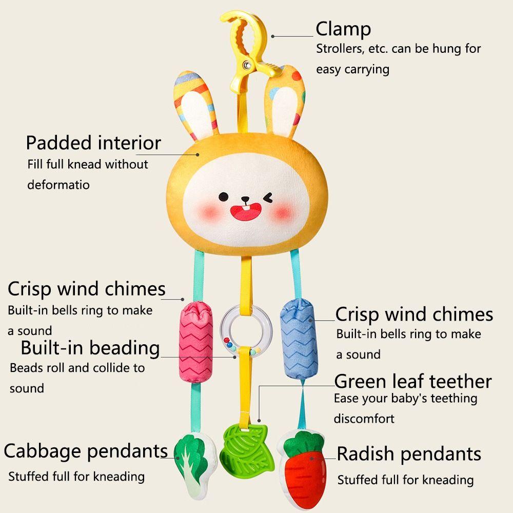 Cartoon Infant Comfort Bed Bell Cute Sensory Learning Toys Durable Baby Wind Chime Toy  Car Seat