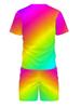Men'S Athletic Round Neck Short Sleeve Top And Shorts Set, 3D Print Casual Home Summer Outfit, Cool And Breathable