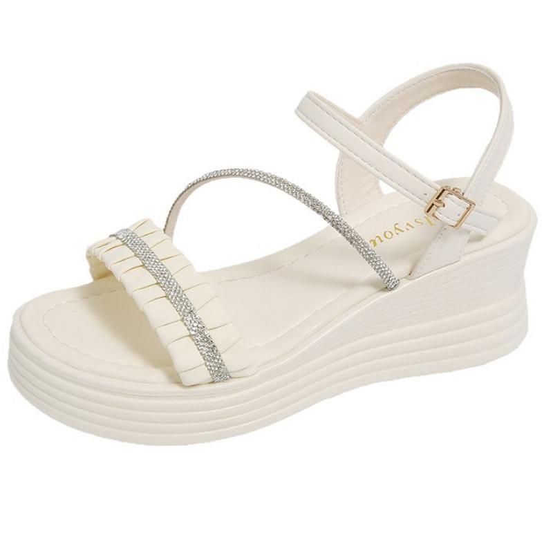 One word with sandals women's new summer wear casual with skirt platform beach shoes sandals women's shoes