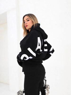 Large Print Fleece-Lined Women's Hoodie Sweatshirt Jacket, Spring/Autumn 2025