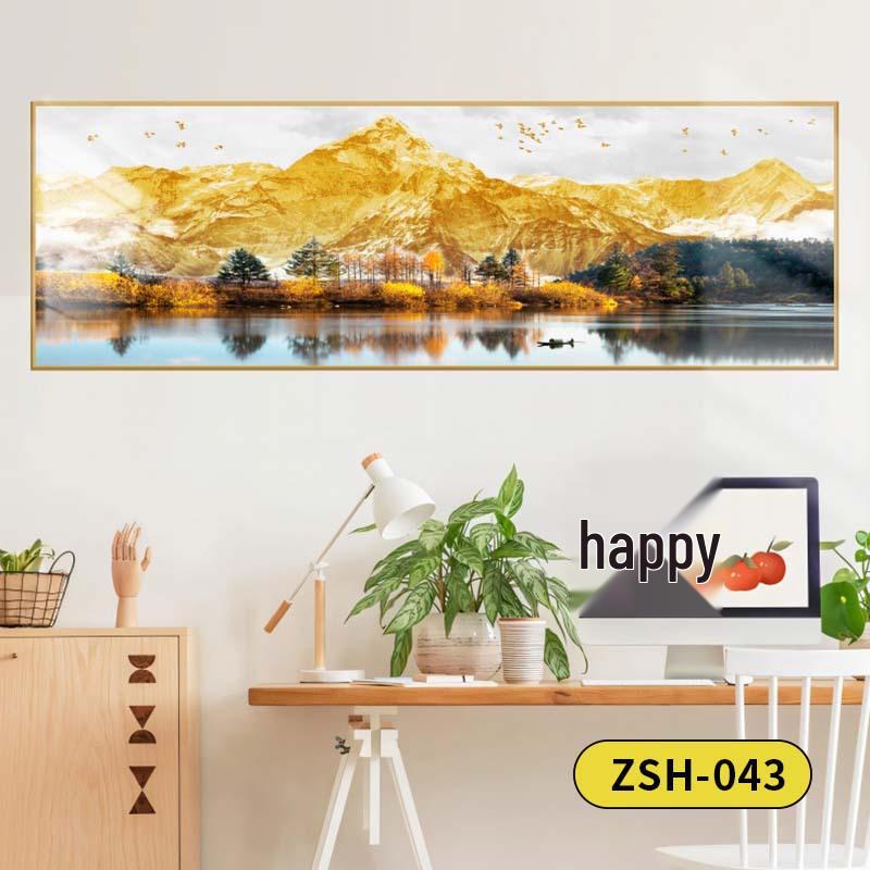 Golden Mountain Self-Adhesive Wall Art: Ideal for Bedrooms, Living Rooms, Hotels, and Guesthouses