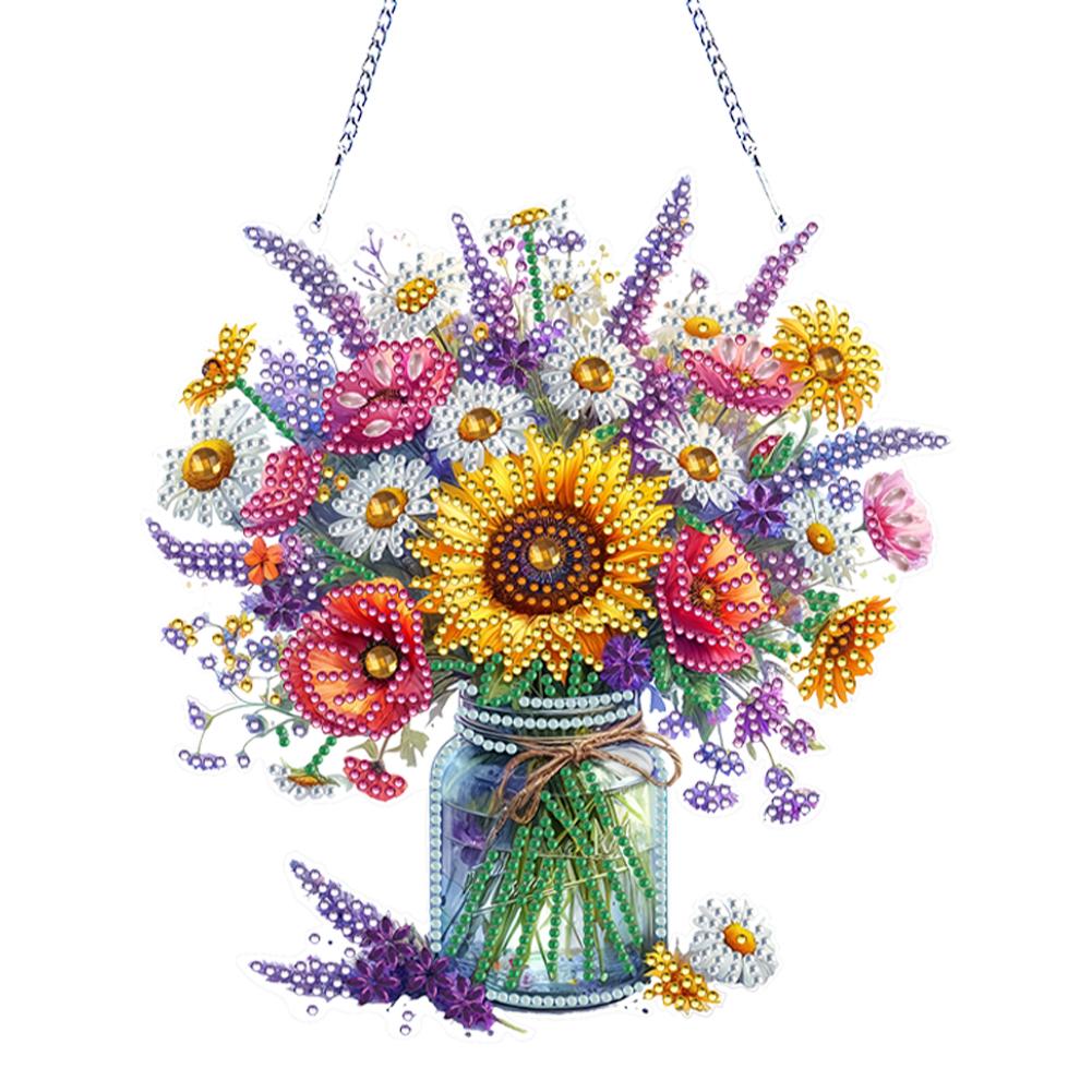 Acrylic Special Shape Flowers 5D DIY Diamond Painting Dots Pendant Rhinestone Diamond Art Pendants Diamond Painting Ornaments