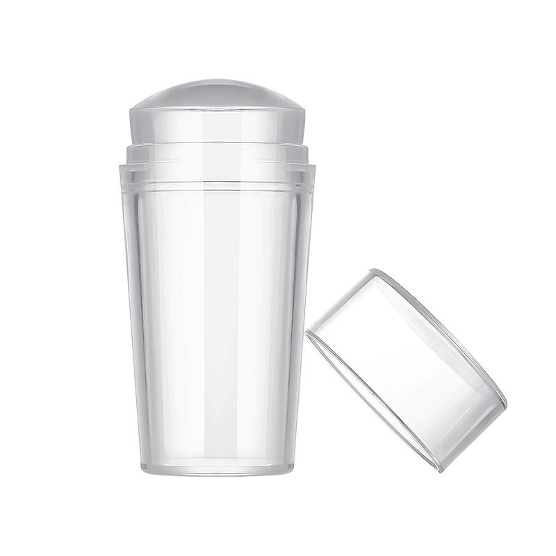 1шт прозрачный желе зефир зефир силиконовый штамповщик для ногтей замена головки с коробкой гвоздевых штампов прозрачный